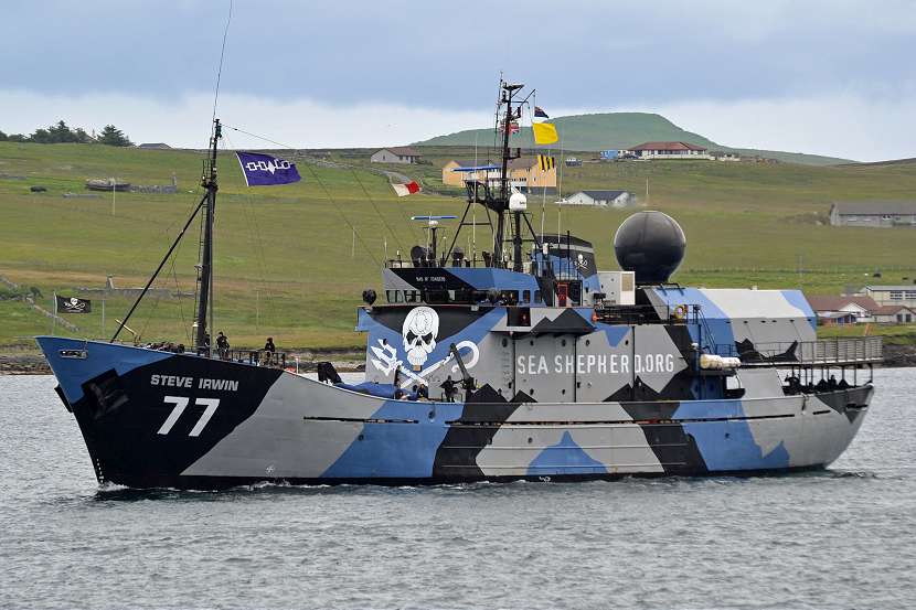 I Steve Irwin I In Lerwick En Route To Confront Faroese