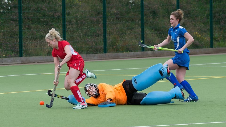 A  fine save by Megan Nicholson in the first half stopped Orkney running through at goal. Photo: Kevin Jones.