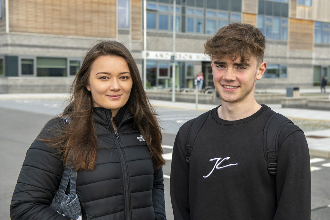 S6 pupil Riahnnon Thomason said that she hopes the school "actually stays open". S6 pupil Shay Regan is on the right. Photo: Dave Donaldson.
