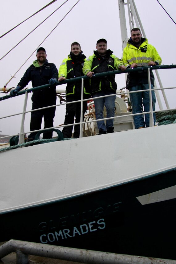 New Comrades owners Louis Polson, Owen Doogan, Gordon Smith and Ben Irvine (skipper).